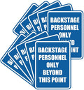 Portrait Round Backstage Personnel Only Beyond This Point Door or Wall Sign Easy Installation | Music | Concert | Festivals Sign (Blue) - Medium (10 Pack)