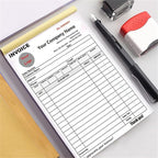 Custom Invoice Book in 3-Part /2-Part Receipt Book with Carbon Copies Personalized Carbonless Service Invoice Form Books Sales Order Book with Company Name Logo Address,A-Invoice Book