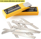Gomake 9mm Utility Knife Replacement Blades, Snap Off Blades for 9MM Universal Art Knife,Stainless Steel Blades Use in Office, Home, Arts, Crafts - 100PCS