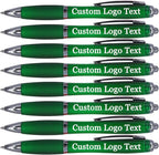 HEYZARDA Personalized Pens with Name Custom Text Logo Retractable Customized Ballpoint Pens for Church Office Business 50 Pcs, Green
