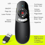 2 in 1 USB Type C Presentation Clicker with Red Light Pointer, Wireless Presenter for PowerPoint Presentation PPT Clicker, 2.4GHz Presenter Remote Slide Advancer for MacBook/Computer/Laptop