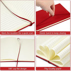 Honoson 20 Pack Lined Journal Notebooks A5 Hardcover Executive Notebook 5.5" x 8.3" PU Leather Wide Ruled Journals Bulk with Elastic Band for Home Business Office School Supplies(Red)