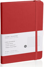 EMOMAS Lined Journal Notebook – Hardcover Notebook for Men & Women – Journals for Writing, Work, School, Home & Daily Notes, 160 Pages – Medium A5, 5.7"x8", 100 gsm Thick Paper (Red)