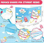24 Pcs Privacy Boards for Student Desks Bright Colored Classroom Desk Divider Trifold Table Desk Privacy Panel Folders Screen Partition for School Teacher Student Study Test Home(Elegant)