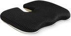 Gooo&Ma Ergonomic Seat Cushion with Air Fiber Core, Office Chair Cushion with Washable Cover & Non-Slip Base for Pressure Relief, Comfort for Long Sitting, Driving, Gaming(Black)