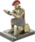 CYXStar Roman Praetorian Prefect Warrior Knight Pen Holder Desk Ornament Resin Praetorian Guard Mobile Phone Stand Desk Accessories and Organizer for Office with a Letter Opener (Bronze)