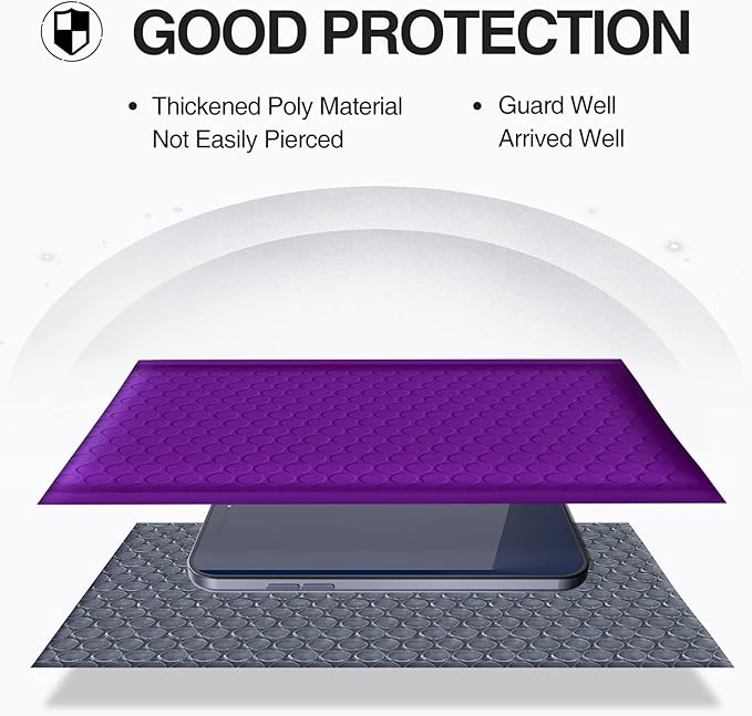 UCGOU Bubble Mailers 10.5x16 Inch Purple 25 Pack Poly Padded Envelopes Large #5 Mailing Packages Opaque Packaging Postal Self Seal Adhesive Waterproof Boutique Shipping Bags for Clothes