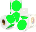 3 Inch Round Colored Dot Stickers, 2000 PCS, 4 Rolls in Dispenser Box - Fluorescent Green Circle Color Coding Labels Dot Labels for Office, Home, Inventory Organizing