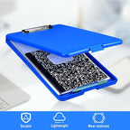 Ireer 12 Pcs Plastic Clipboard with Storage Heavy Duty Portable Writing Boards for 150 Sheet A4 Paper with Pen Holder Large Capacity Clipboards for Nurse Teacher Student Classroom Office(Blue)