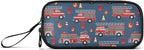 BOENLE Fire Trucks Pencil Case Box Boys Girls Large Pencil Pouch with Zipper Compartments Big Capacity Stationery Pen Bag Organizer for Kids Teens Adults School Office