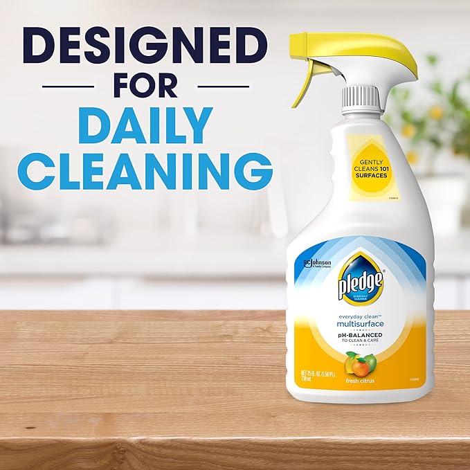 Pledge Multisurface Cleaner, Everyday Clean, Trigger, Fresh Citrus Scent, 25 oz (Pack of 3)