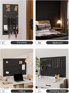 Fluxynara Felt Bulletin Board Tiles -28"x18" Cork Board Alternative for Office Decor, Push Pin Board Wall Organizer 6-Pack - Black