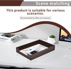 RHCSZ PU Leather Letter Tray - Load Documents Trays Front for Office Desktop Organizer - Desk Magazine, File, A4 Paper Holder - Paper Document File Holder Drak Brown (Drak Brown, A4-Tray)