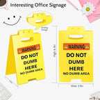 Smilelife Funny Office Cubicle Decor No Dumb Area Desk Sign Team Office Gag Gifts for Coworker Teammate Employee Boss Manager