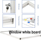 BIBOC 36x24 Inches Lockable Bulletin Boards White Board Frame Enclosed Display Case,with Magnets,for School Message Notice Whiteboard