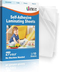 Uinkit 4mil Thicker Self-Adhesive Laminating Sheets, 10Pack Letter Size 8.5x11" - Peel & Stick, No Heat Needed - Dry-Erase Friendly Surface for Reusable Documents, Kids Art, Posters & Crafts