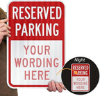 SmartSign "Reserved Parking - Add Your Wording Here" Custom Sign | 12" x 18" 3M Diamond Grade Reflective Aluminum, Made in USA