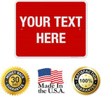 Personalized Custom Red Background Customize for Office, Business, Workplace, Home, Airbnb, Delivery Sign, 24x30 Inches, 3M EGP Reflective .080 Aluminum, Fade Resistant, Made in USA by Sigo Signs