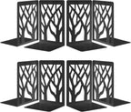 MSDADA Bookends, Book Ends for Shelves, Bookends for Office, Book Ends for Heavy Books, Book Shelf Holder Stand Home Decorative，Metal Bookend Supports, Book Stoppers, Black(4 Pairs)