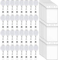 100 Pack Retractable Badge Reel Clips with 100 Pack Vertical ID Card Holders Retractable Badge Holders with Clip ID Badge Clips with Name Card Holder for Nurses Office School,Transparent