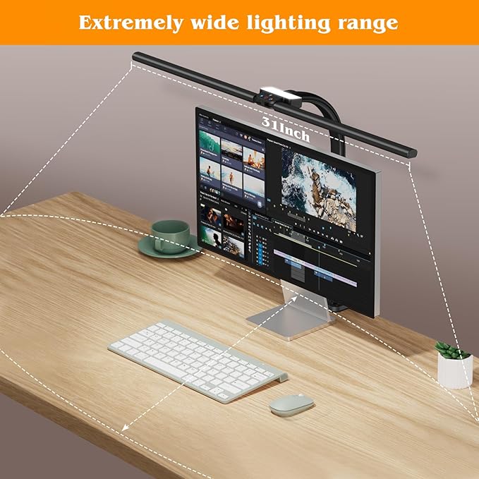 AKRRYR Led Desk Lamp for Home Office,24W Bright Eye-Caring Desk Light with Clamp,5 brightness and 5 temperatures Dimmable Workbench Task Light, Adjustable Gooseneck Table Lamp for Monitor Study(black)
