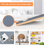 Shelf Liners for Kitchen Cabinets Refrigerator Liners Waterproof & Oil-Proof Kitchen Cupboard Liner Non-Slip Drawer Mats EVA Material Non Adhesive Fridge Mats for Shelves 23.6 x 157.4 Inches