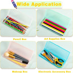 Fainne 24 Pcs Plastic Pencil Case Bulk Pencil Boxes Plastic Stationery Case Frosted Pen Box Pen Holder with Hinged Lid Snap Closure for Office (Single Layer,Multicolor,7.09 x 2.36 x 0.98 Inch)