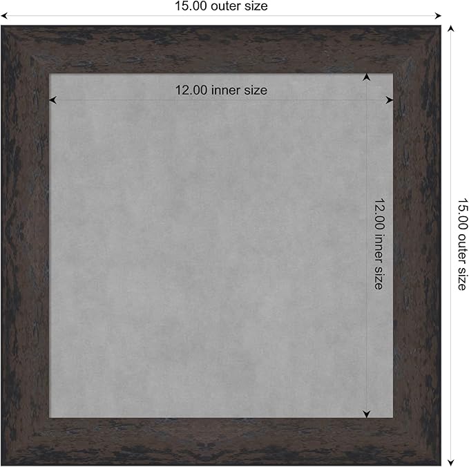Amanti Art Black Framed Magnetic Board 15x15 X-Small Vision Board for use with Magnets, 100% Metal Sheet to Display Items as Office Decor or for Home Organization in mudroom, Kitchen or Kids Room