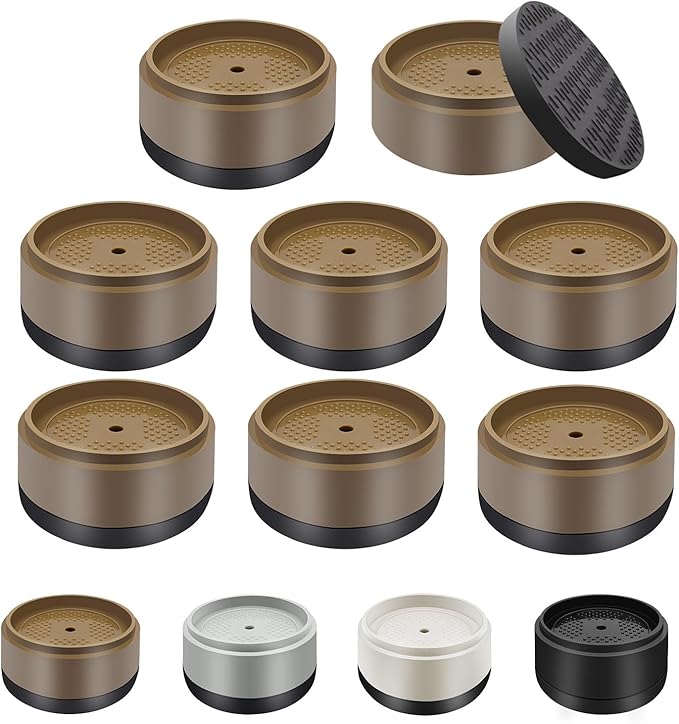 Furniture Risers Bed Risers Heavy Duty 1 inch, 2 inch, 3 inch, 4 inch Round Adjustable Bed Lifts Riser for Desk Legs Table Couch Sofa Chair Refrigerator Washing Machine (1 Inch, Brown, 8 Pack )