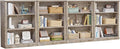 RWYHG 43" Grey Tall Bookshelf Set of 4,3-Tier Thick Wooden Book Shelf with Adjustable Shelves,Free Standing Farmhouse Bookcase with Open Display Storage,Floor Vintage Bookshelves for Living Room
