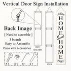Farmhouse Wooden Welcome Sign Stand for Front Door, 47" Large Home Sweet Home Welcome Sign for front porch, Rustic Vertical Tall Xmas Gift Porch Leaner Decor for Outdoor Patio Garden