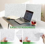PATIKIL Desk Dividers 24" x 24", 1 Pack Desk Privacy Panel Freestanding Noise Reducing Partition Acoustic Panel with 2Pcs Support Feet for Testing Office Home Library, Pure White Style A
