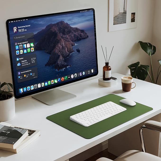 Jotsome Leather Desk Pad Mat, Non-Slip Desk Blotter Pad - Desk Protector for Office, Home, Lap Desk, Laptop, and Desktop, Gift for The Holidays (Forest Green, 17" x 12")