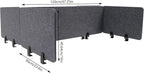 2 Sets Polyester Desk Dividers, Soundproof Room Divider Office Furniture Partitions, Privacy Desk Panel with Clamps, Stand Up Freestanding Desk Privacy Panel for Office Classroom(47.3"x16"+ 23.6"x16")