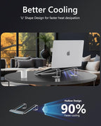 JCZT Clear Acrylic Laptop Stand for Desk, with Wrist Rest, Ergonomic Detachable Mount Compatible with 10-17'' All Laptops Such as MacBook Air Pro/HP/Dell/Lenovo