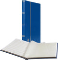 LIGHTHOUSE – “BASIC” Hard Cover Stockbook for Stamps – 32 White Cardstock 9”x12” (A4) Pages with Glassine Strips - Blue