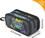 BOENLE Gorilla with Crown Pencil Case Box Boys Girls Large Pencil Pouch with Zipper Compartments Big Capacity Stationery Pen Bag Organizer for Kids Teens Adults School