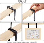 Amylove 12 Pcs Adjustable Cubicle Hanger Universal Partition Metal Cubicle Hooks Door Hanger, Adjusted to Fit Panels with 1 3/8 Inch to 3 1/2 Inch Thickness for Office Whiteboard (Black)