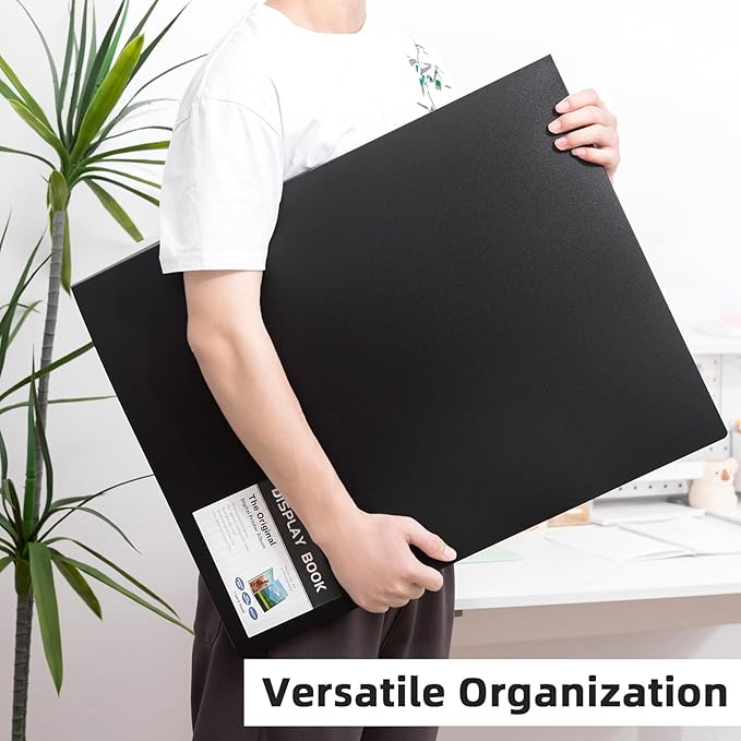 ZFCLXX Large 18"x24" Art Portfolio Heavy Duty Binder with Plastic Sleeves, Portfolio Folder with 30 Clear Sheet Protectors, Display 60 Pages, Poster Binder，Diamond Painting and Puzzle Storage Book