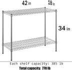 Regal Altair 18" Deep x 42" Wide x 34" Height Wire Shelving Kit | 2-Tier | NSF Commercial Storage Rack Unit