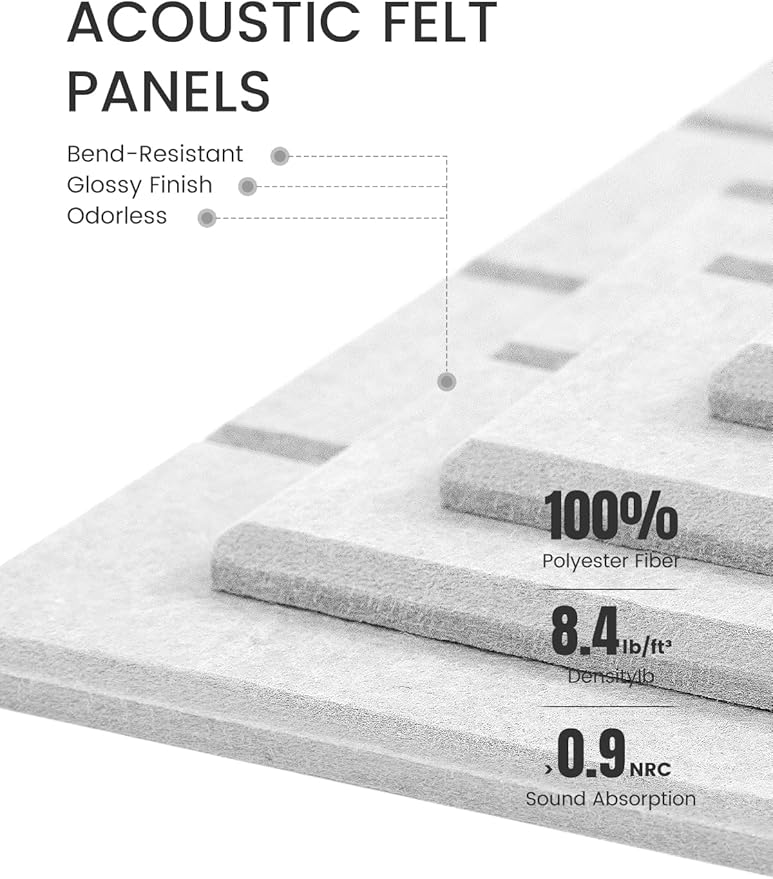 Fluxynara Felt Bulletin Board Tiles -28"x18" with 40 Adhesive Tabs, Cork Board Alternative for Office Decor, Push Pin Board Wall Organizer 6-Pack (Grass Green)