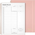 Asten Daily Planner with To Do List, Hourly Agenda, Spiral Notebook - Day Planner for Women, Men & ADHD - 8.5" x 11" (Pale Pink)