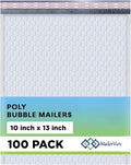 White 10x13 Inch Poly Bubble Mailers |Self Seal Padded Envelopes for Thick books | Air Cushioned Bubble Mailer | Usable Size 9.5x13 Inch | Waterproof Lightweight Mailing Shipping Bags | 100 Pack Bulk