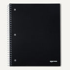 Amazon Basics 1 Subject College Ruled Spiral Notebook Poly Cover,100 Sheets, 8-1/2" x 11", 3 pack, Assorted Primary Colors