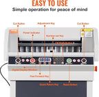 VEVOR Electric Hydraulic Paper Cutter, Heavy Duty Paper Cutter Machine, 1.57 in / 40 mm Cutting Thickness, 18 in / 457.2 mm Cutting Width, Industrial Paper Trimmer with Button Control