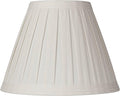 Creme Linen Large Box Pleat Lamp Shade 7" Top x 14" Bottom x 11" High (Spider) Replacement with Harp and Finial - Springcrest
