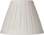 Creme Linen Large Box Pleat Lamp Shade 7" Top x 14" Bottom x 11" High (Spider) Replacement with Harp and Finial - Springcrest