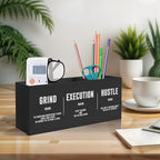Exqcom Inspirational Office Pen Pencil Holder, Inspirational Gifts for Coworkers Colleague, Grind Execution Hustle Positive Quotes Organizer for Home Office Desk Accessories