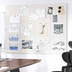 Neatsure Large Cork Board for Wall, 48" x 36" Bulletin Board with Pushpins, 12 Panels Felt Tiles Tack Push Pin Board for Office, Light Tan