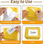 NIUBIER Storage Bin Labels, 36 Pack Clear Adhesive Pockets, Index Card Holder for 3x5 Cards, Removable Tote Labels Stickers for Packing Moving Box & Containers, Easy Peel Off